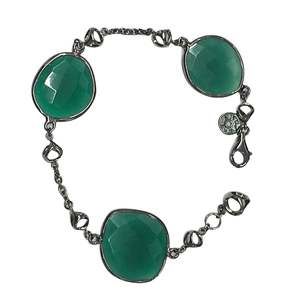 Di Modolo Lolita Green Onyx Black Rhodium Sterling Silver Bracelet MSRP 250